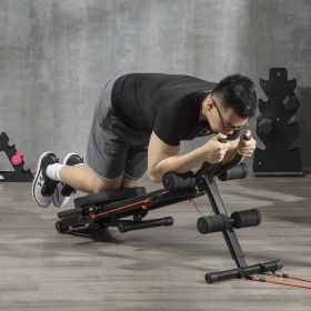 Foldable Ab Machine Workout Bench Abdominal Cruncher Resistance Bands