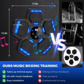 2025 Music Boxing Machine for Adults and Kids, Smart Bluetooth Boxing Training Equipment with Gloves Wall Mounted, Workout Punching Machine for H