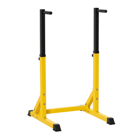 Dip Station, Body Press Parallel Bar with 10 Adjustable Height, Home Gym Workout Trainer Dip Bar, Yellow
