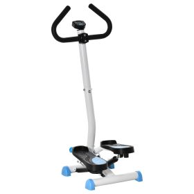 Twist Stepper Exercise Machine with Adjustable Resistance, LCD Screen - White & Blue