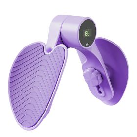 Thigh Exerciser Hip Trainer Inner Pelvic Floor Muscle Exercise Equipment with Intelligent Counter 3 Adjustable Resistance For Woman Postpartum Mother (Option: Count_Purpl)