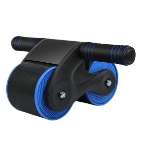Automatic Rebound Abdominal Wheel Anti-slip AB Roller Wheel with Kneel Pad Phone Holder Home Gym Abdominal Exerciser for Men Women (Option: Blue)